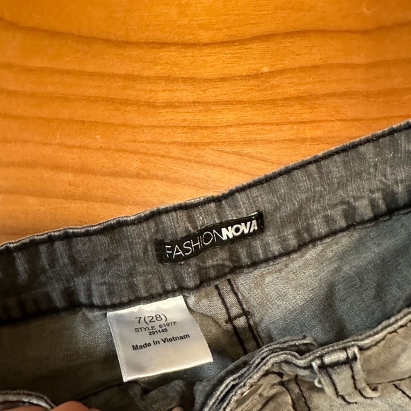 Fashion Nova Grey Ripped Shorts - Picture 1 of 3